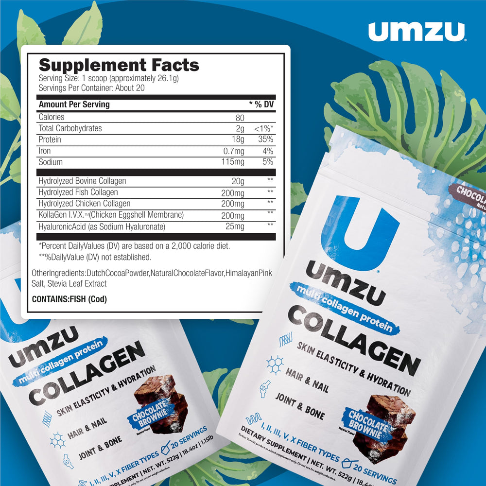 UMZU zuCollagen chocolate stirred into coffee for flavor