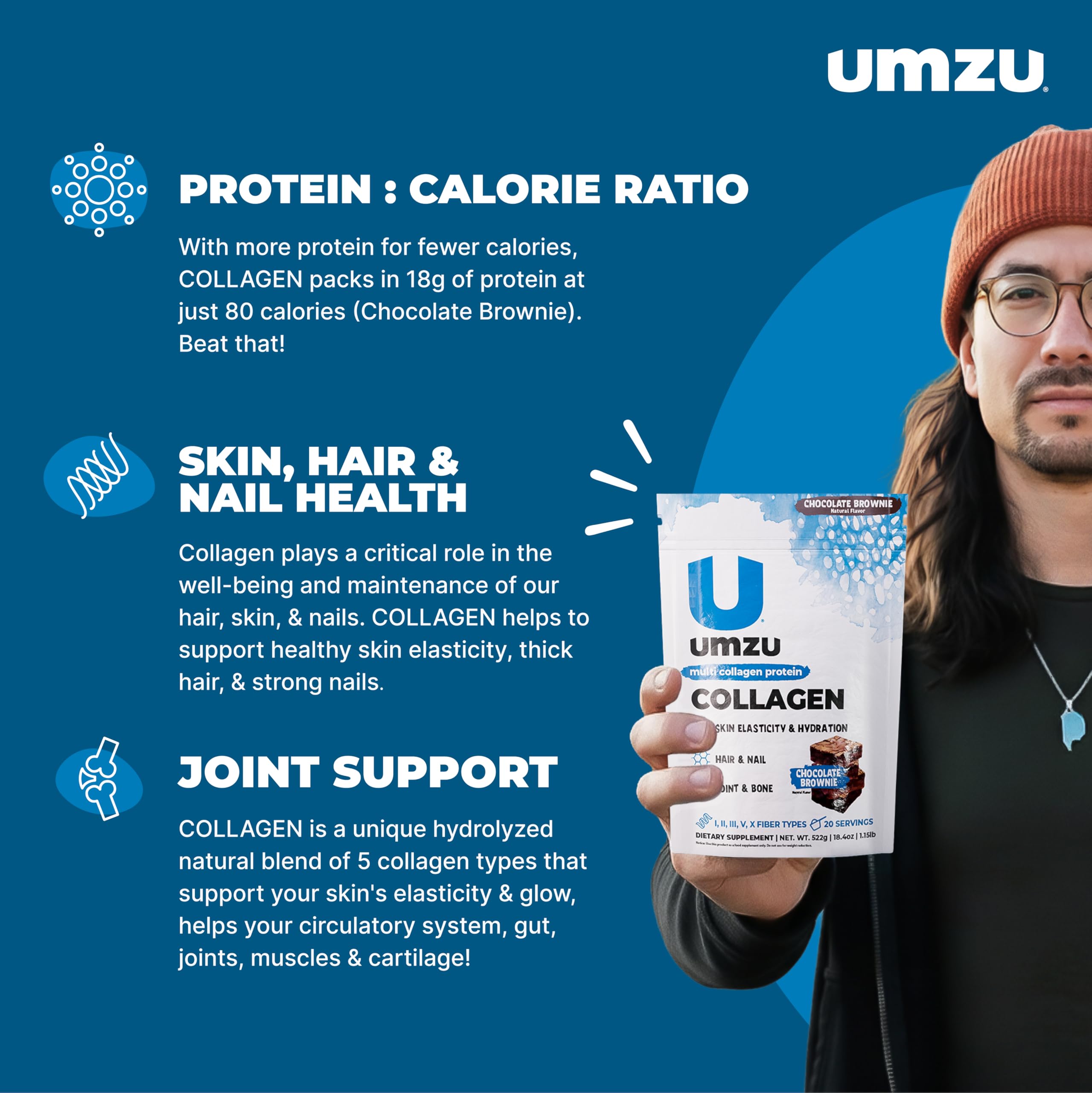 UMZU zuCollagen measuring scoop beside container