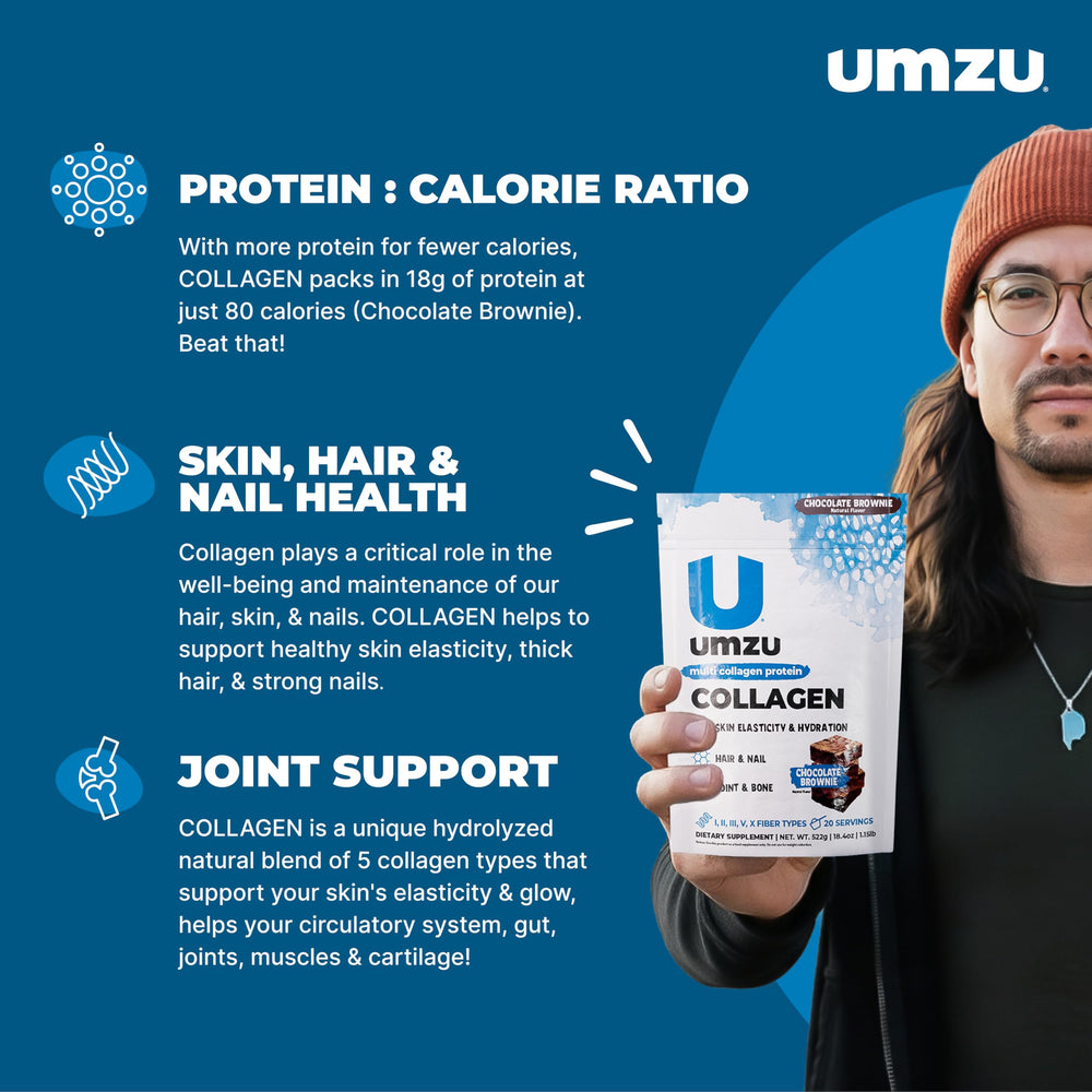 UMZU zuCollagen measuring scoop beside container
