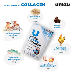 UMZU zuCollagen powder dissolving in a shake