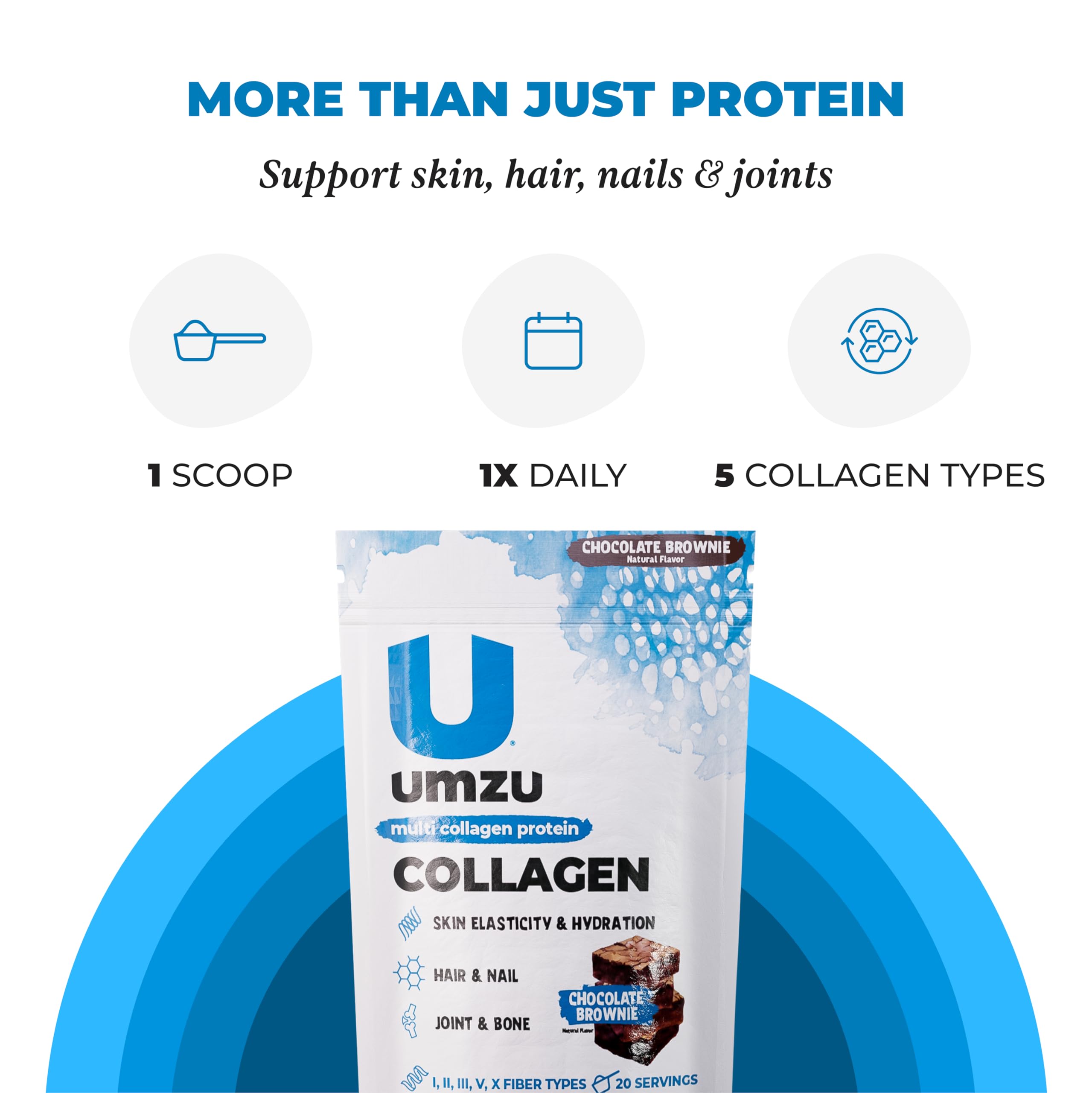 UMZU zuCollagen unflavored powder blends into hot liquids