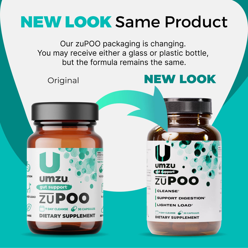 ZuPOO bottle on a shelf highlighting gluten-free detox option