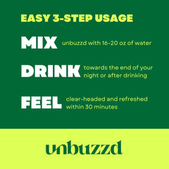 unbuzzd hydration begins as the stick blends in water for quick refreshment