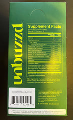 unbuzzd prepared hydration in a glass with vibrant color