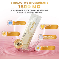 UNcena NAD+ liquid mixed in a glass to boost focus and energy