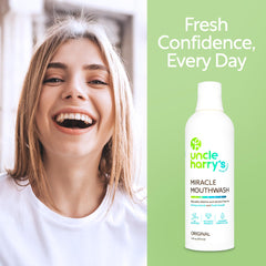 Uncle Harry's Miracle Mouthwash used in a kid-friendly routine