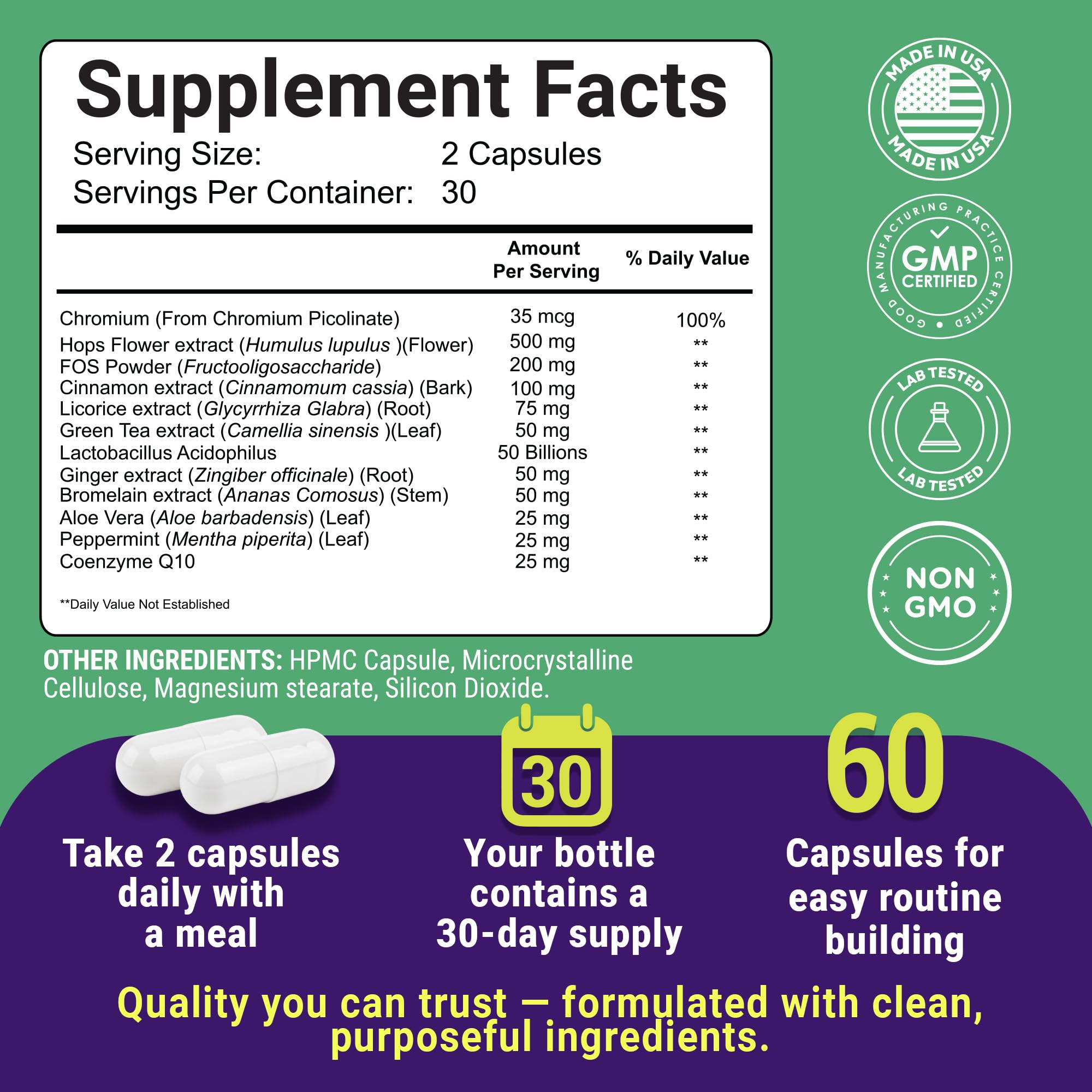 Uncle Scientist GLP-1 label close-up highlighting metabolism-supporting ingredients
