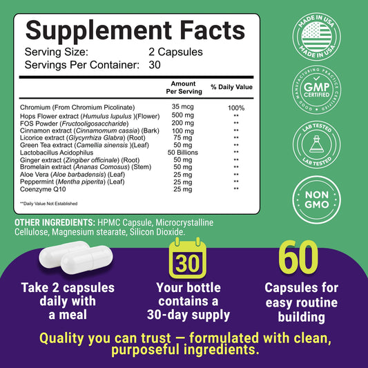 Uncle Scientist GLP-1 label close-up highlighting metabolism-supporting ingredients