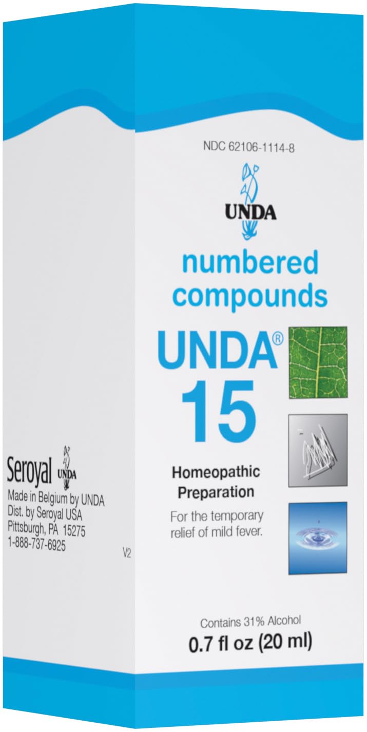 UNDA 15 Numbered Compounds bottle label for holistic support
