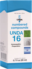 UNDA 16 Numbered Compounds bottle with potential organ support