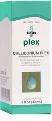 UNDA Chelidonium Plex bottle with dropper promotes digestive comfort after indulgence.