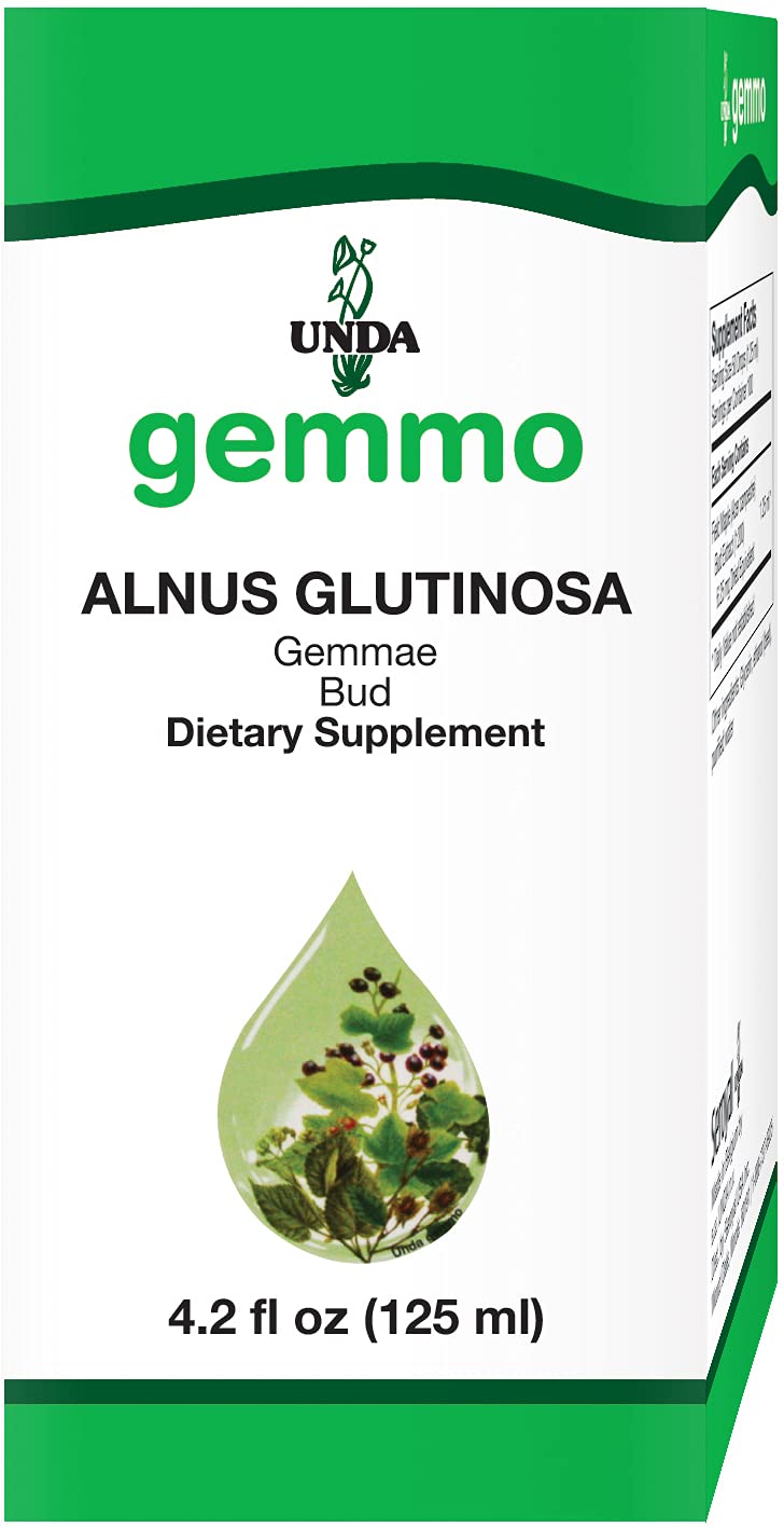 UNDA Gemmo Therapy Alnus Glutinosa bottle on shelf, ideal for a daily wellness routine