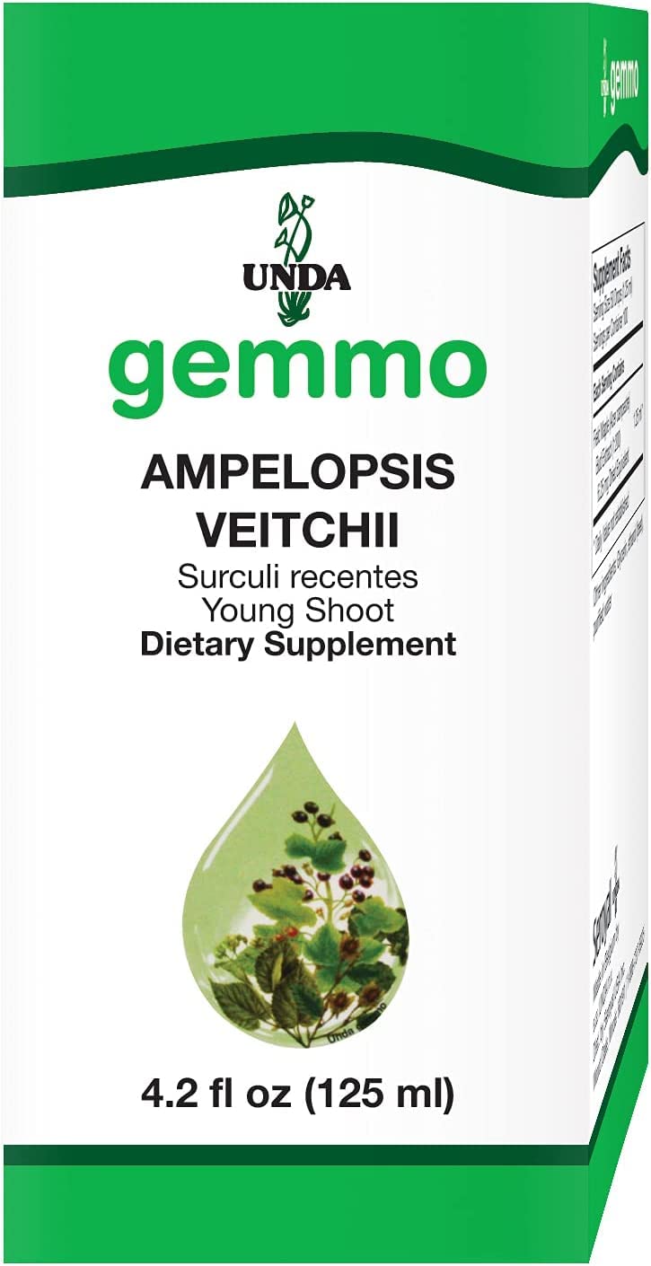 UNDA Gemmo Therapy Ampelopsis Veitchii bottle with Boston ivy shoots for traditional wellness rituals