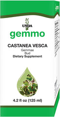UNDA Gemmo Therapy Castanea Vesca bottle showing chestnut bud extract for gentle tissue support.
