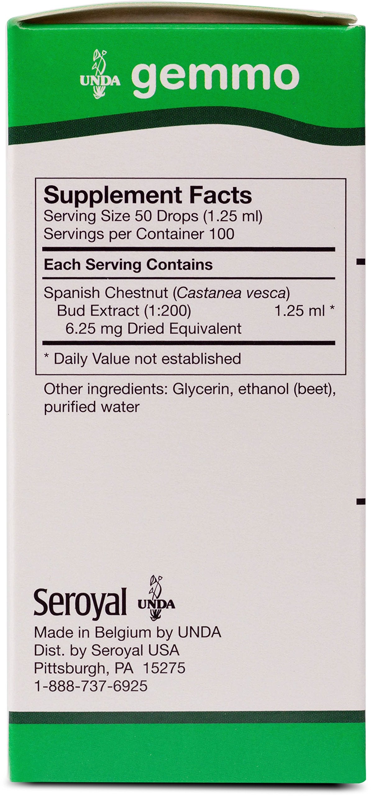 UNDA Gemmo Therapy Castanea Vesca pour bottle for easy dosing and balance.