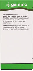 UNDA Gemmo Therapy label details biodynamic ingredients and dosage information.