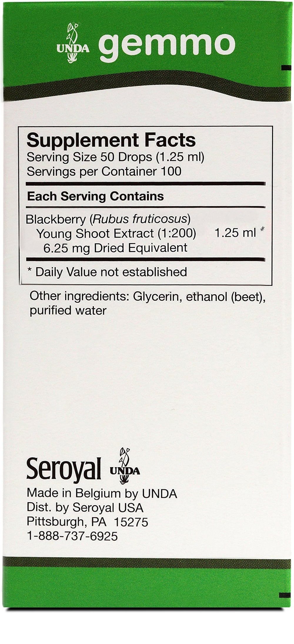 UNDA Gemmo Therapy Rubus Fruticosus dropper for precise dosing during calm routines.