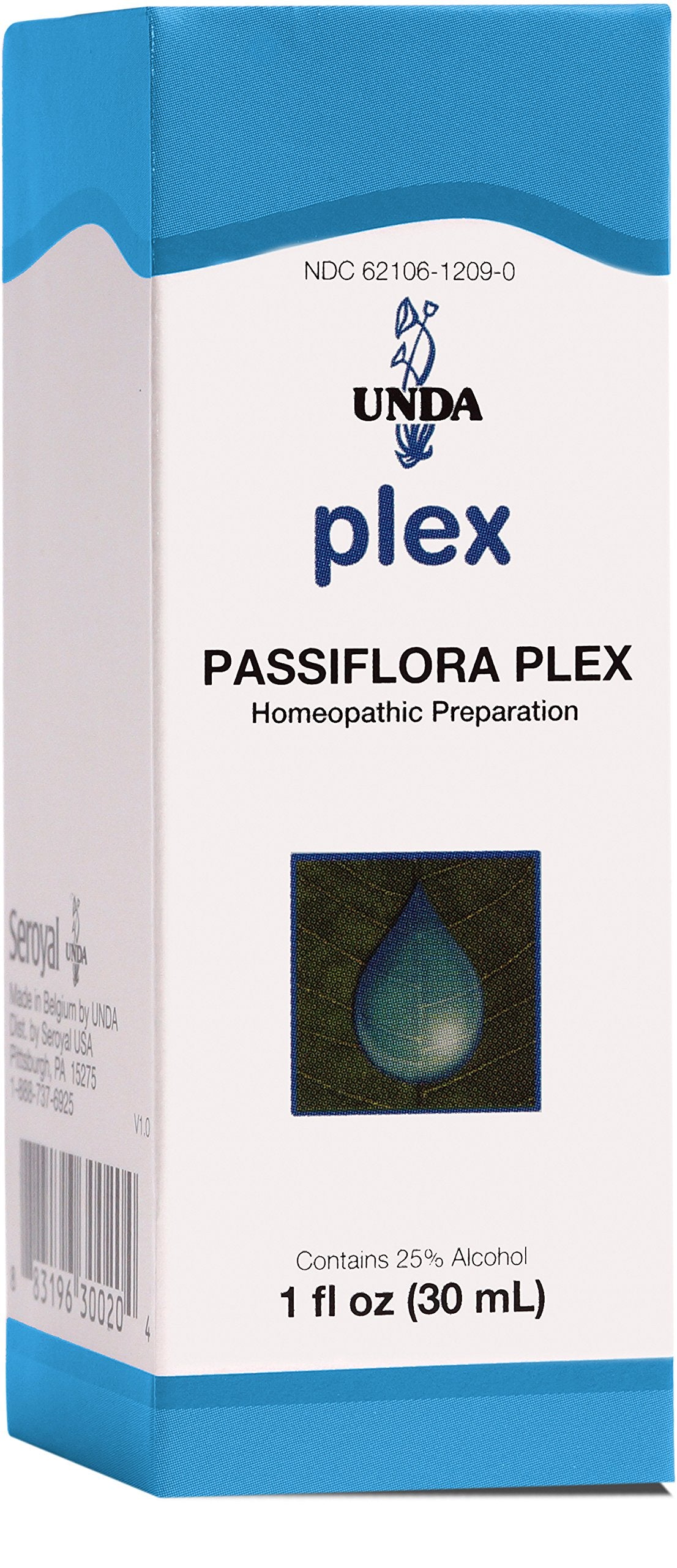 UNDA Passiflora Plex bottle front view, signaling sleep support