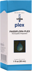 UNDA Passiflora Plex bottle front view, signaling sleep support
