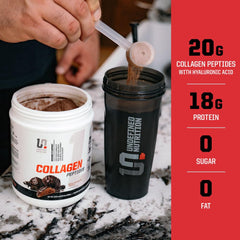 Undefined Nutrition Collagen Peptides milk chocolate truffle pour mixes smoothly into drinks.