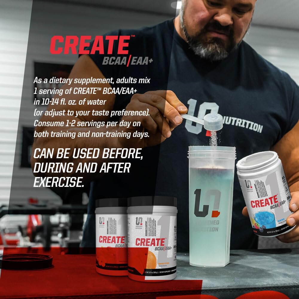 Undefined Nutrition CREATE BCAA/EAA+ mixing in water for smooth texture
