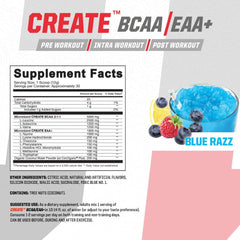 Undefined Nutrition CREATE BCAA/EAA+ powder being poured for workout mix
