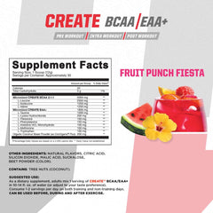 Undefined Nutrition Create BCAA/EAA+ blue raz flavor bottle close-up for flavor appeal.