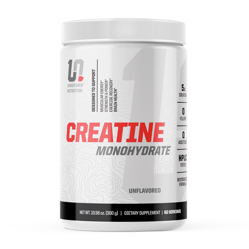 Undefined Nutrition Creatine Monohydrate bottle for clean energy and performance potential