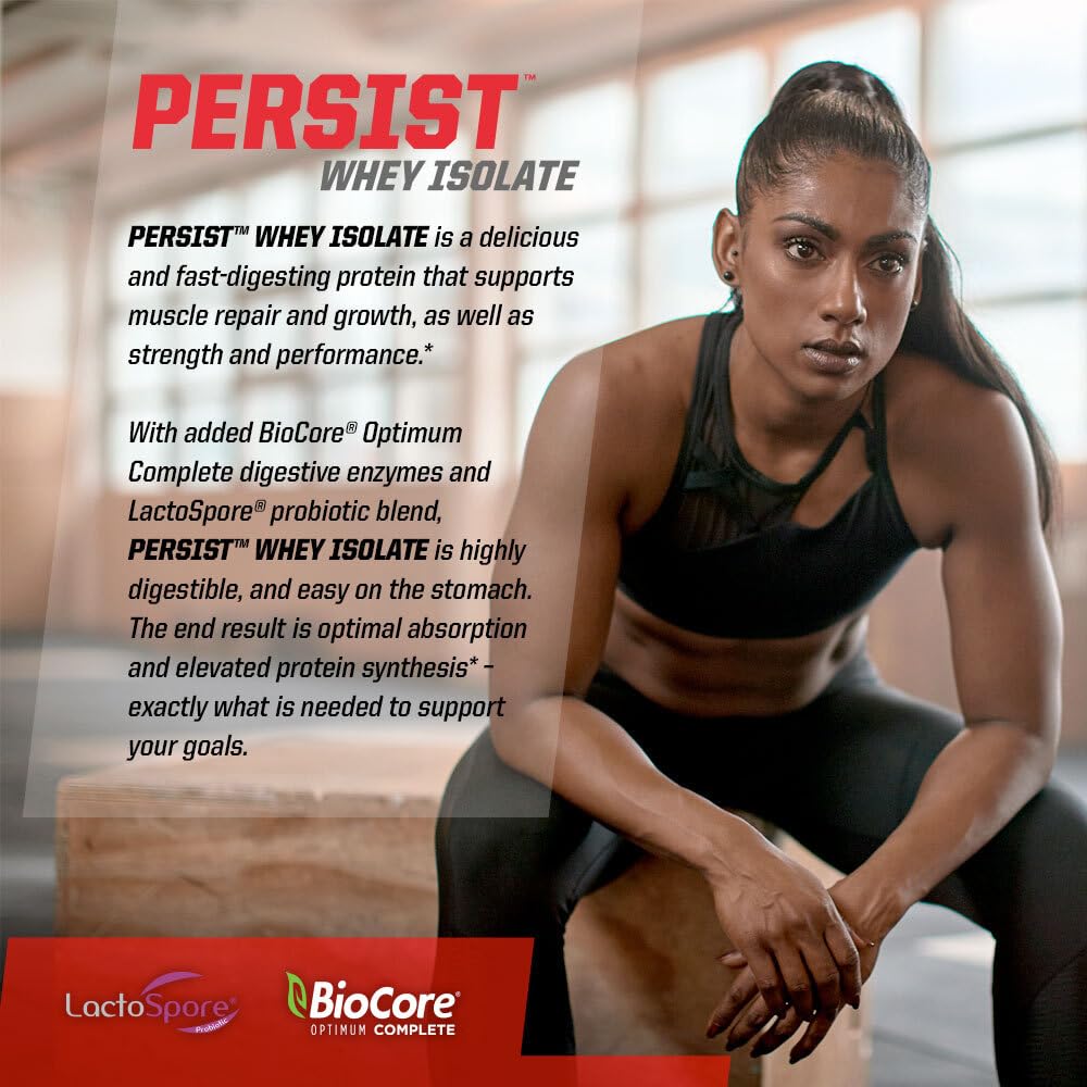 Undefined Nutrition Persist Whey Isolate in a chocolate shake, ideal for smoothies and oats.