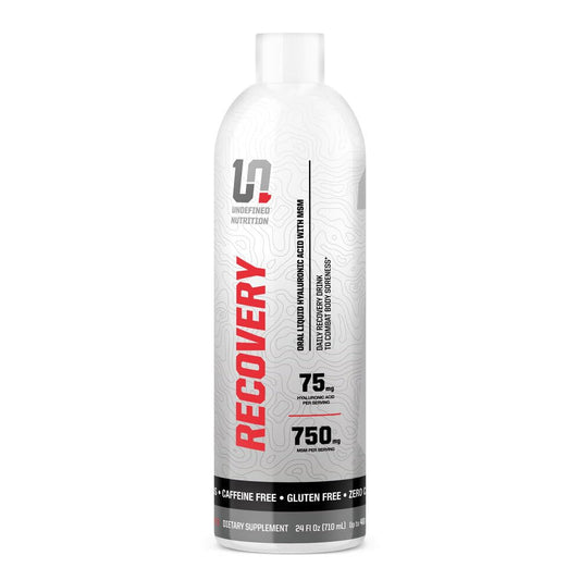 Undefined Nutrition Recovery bottle pour supports joints after training.