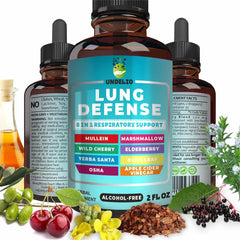 Undelio 8in1 Lung Defense bottle pour illustrating easy dosing for daily use