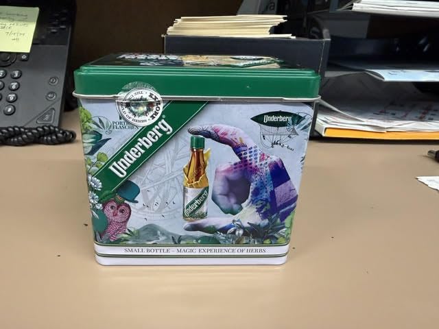 Underberg Annual Collector Tin side label highlighting limited edition details