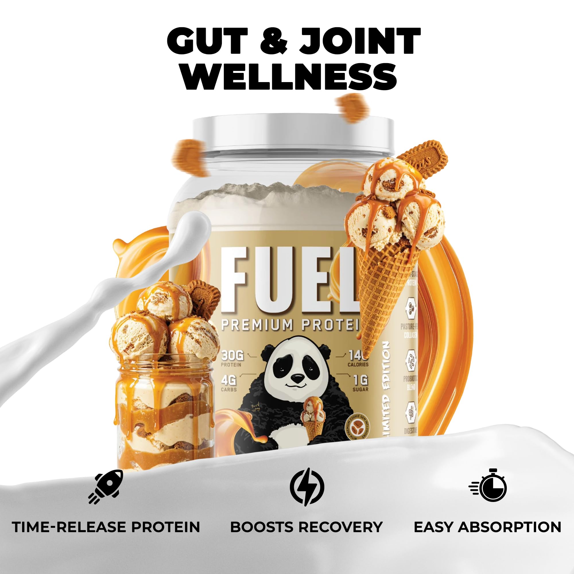 Underground Bio Labs Panda Fuel probiotics enzymes label conveys digestion-friendly formulation.
