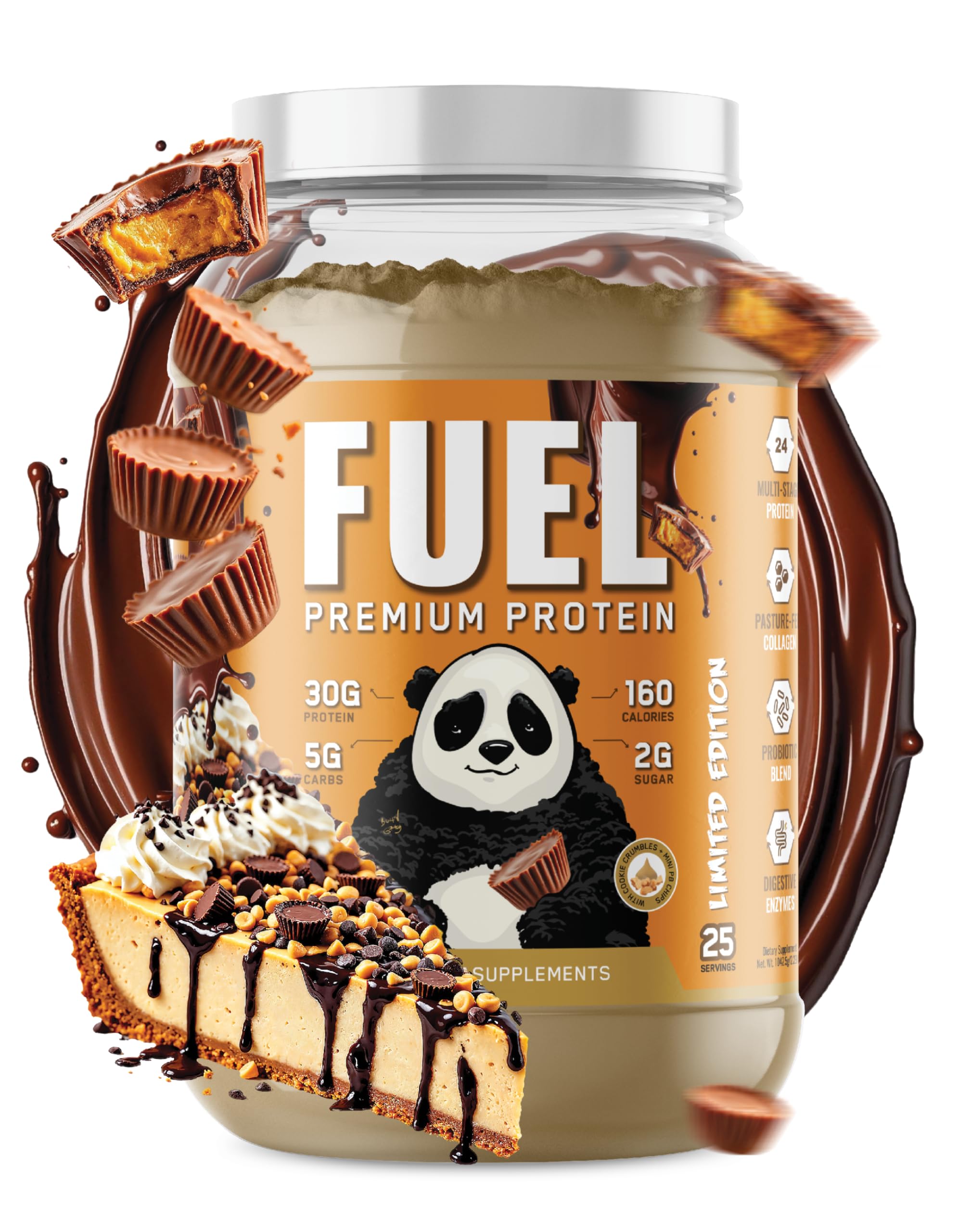 Underground Bio Labs Panda Fuel tub label highlights premium protein blend