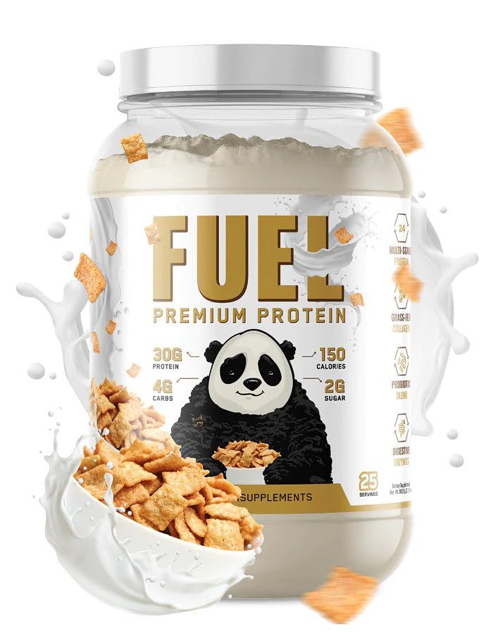 Underground Bio Labs Panda Fuel whey bottle highlights premium protein for post-workout recovery.