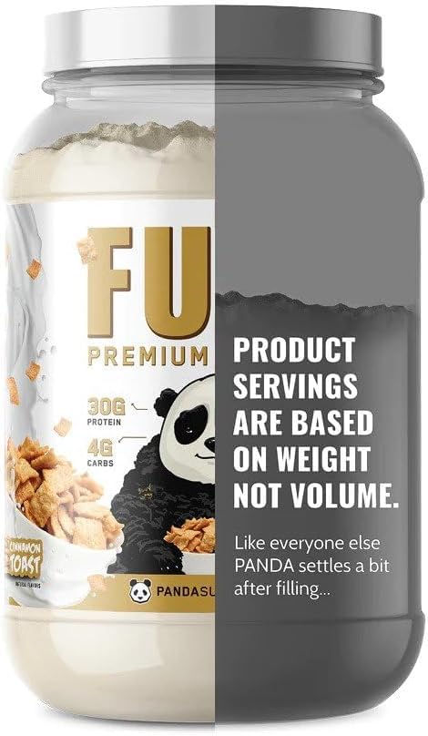 Panda Fuel whey in cup demonstrates creamy texture and flavor intensity.