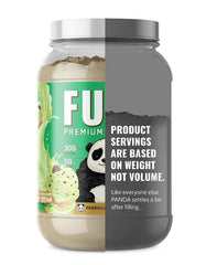 Underground Bio Labs Panda Fuel whey packaging front highlights keto-friendly, time-release protein concept.
