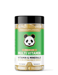 Underground Bio Labs Panda Supplements bottle showcases the all-in-one multi vitamin for daily wellness