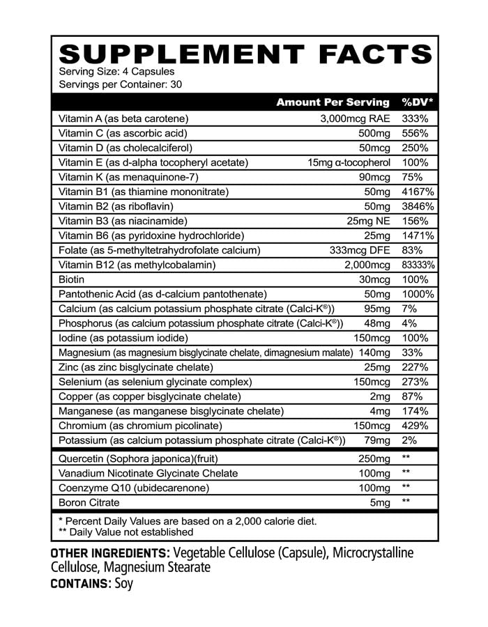 Underground Bio Labs Panda Supplements label closeup emphasizes MK-7 and D3 supporting calcium use