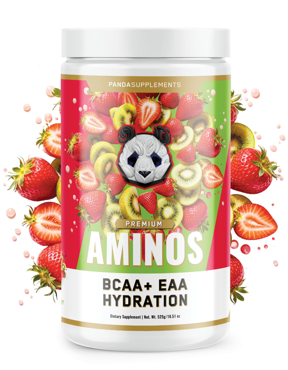 Underground Bio Labs Panda Supps Aminos Kiwi Strawberry bottle ready for hydration during training
