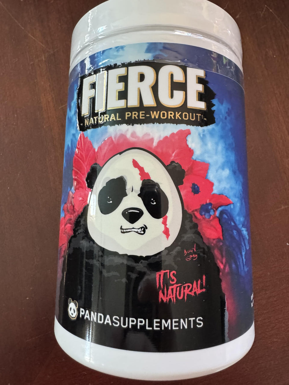 Underground Bio Labs Panda Supps Fierce Berry ingredient panel highlights endurance and focus boosters.