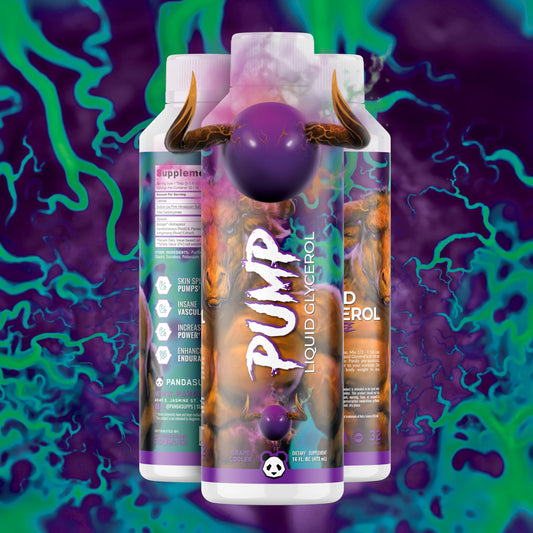 Panda Supps Pump glycerol pour shows easy mixing for workouts.