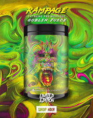 Underground Bio Labs Panda Supps Rampage ingredients close-up highlighting Alpha GPC and caffeine for focus.