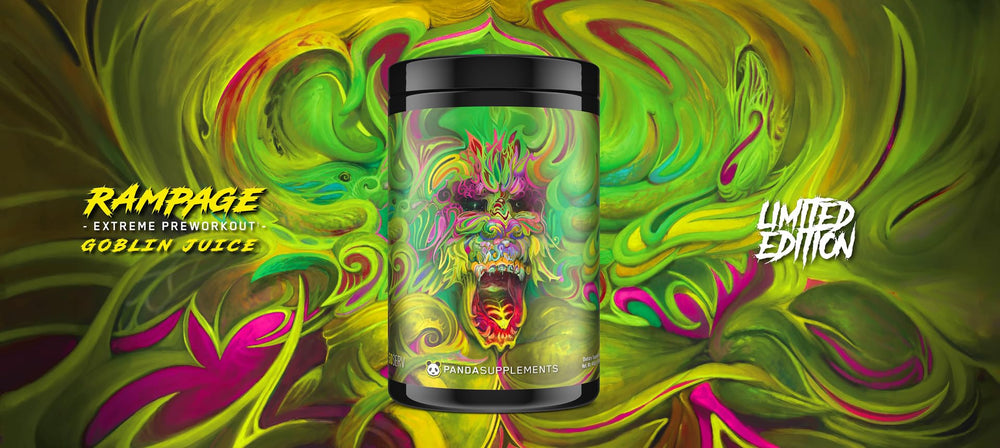 Underground Bio Labs Panda Supps Rampage powder display showing a precise dose.