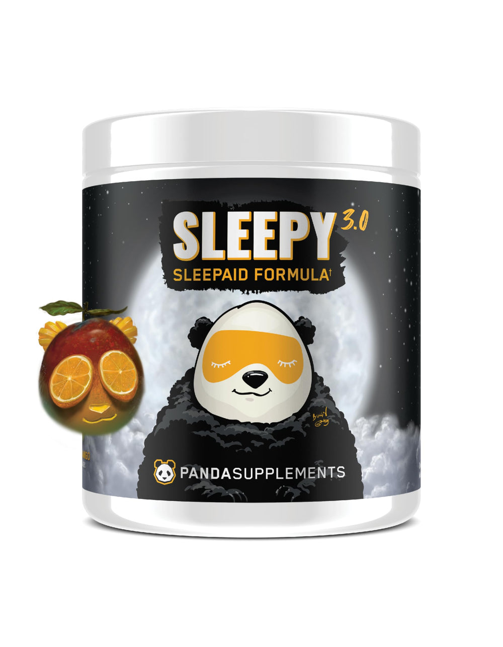 Underground Bio Labs Panda Supps Sleepy 3.0 bottle close-up for improved sleep onset.