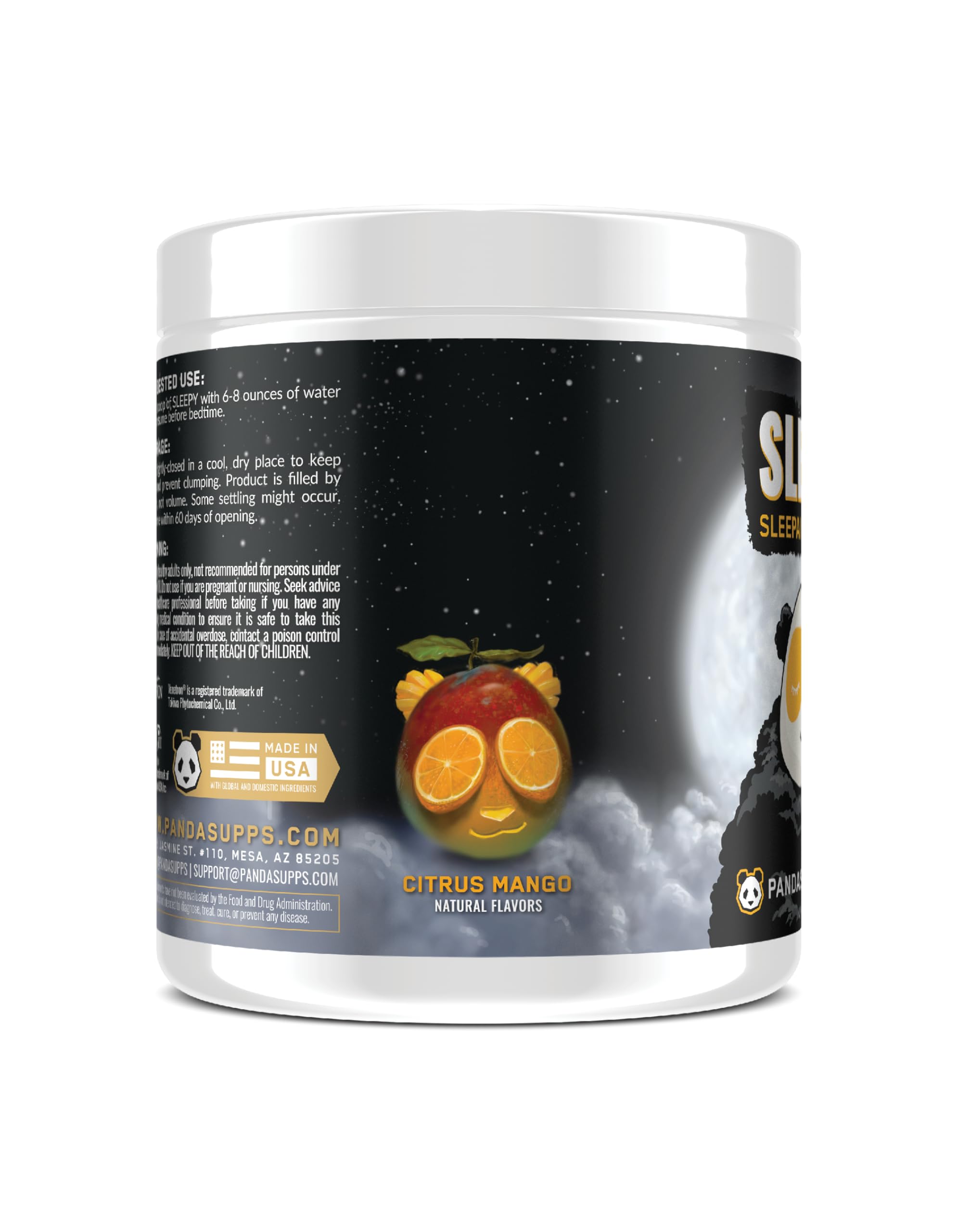 Spoon dipping into Sleepy 3.0 for measured servings and reliable night routine.