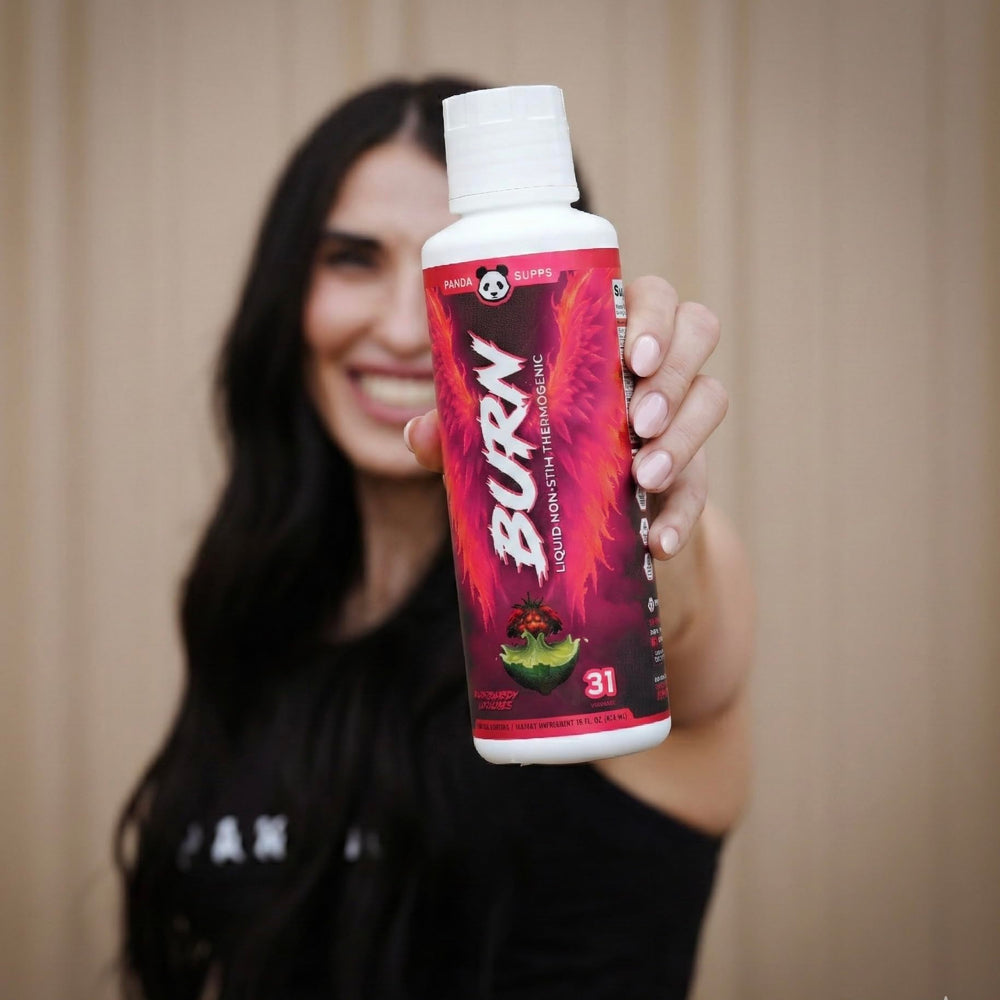 Sugar-free formula indication on Panda Supps Liquid Burn packaging
