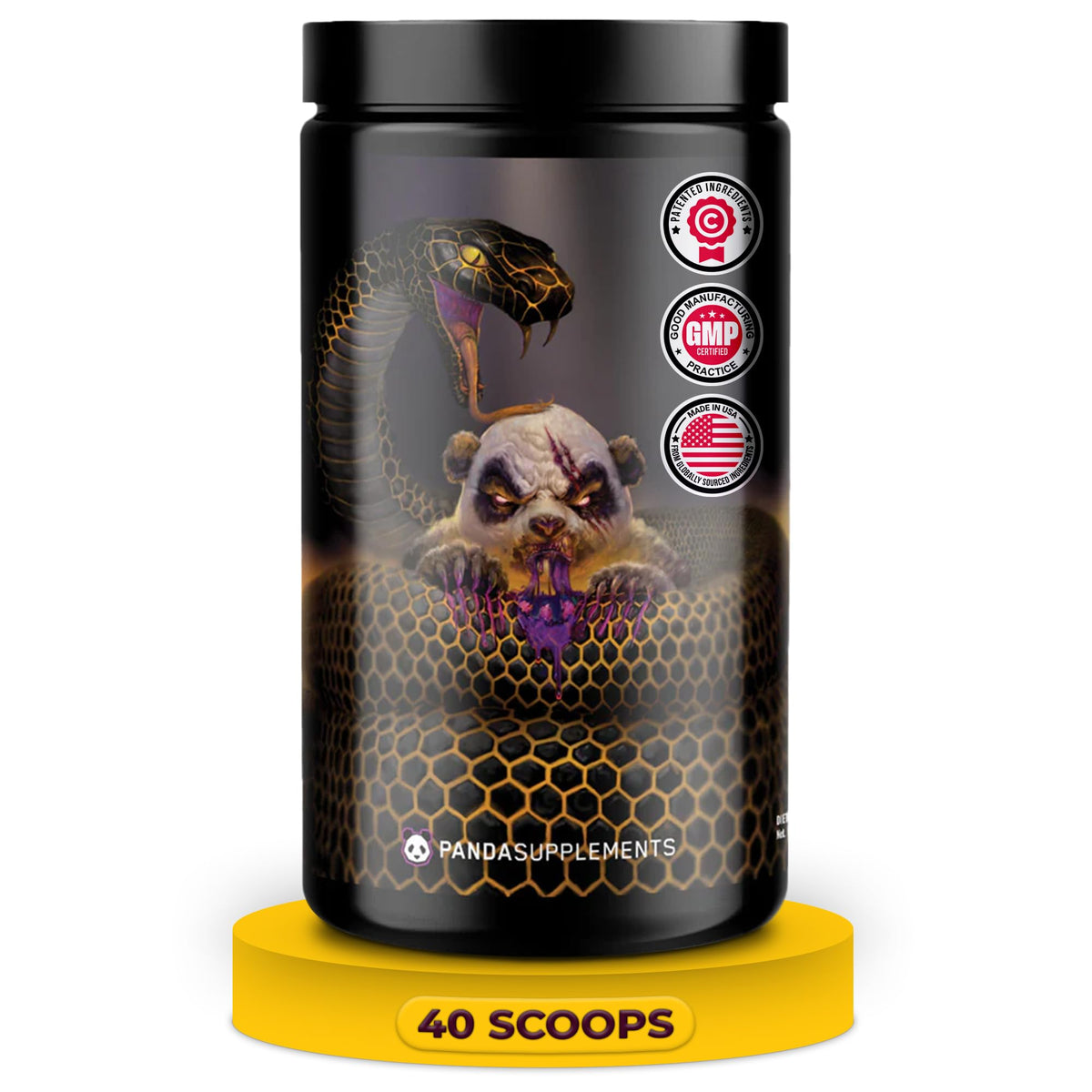 Underground Bio Labs Pandamic bottle front showing energy-boosting label