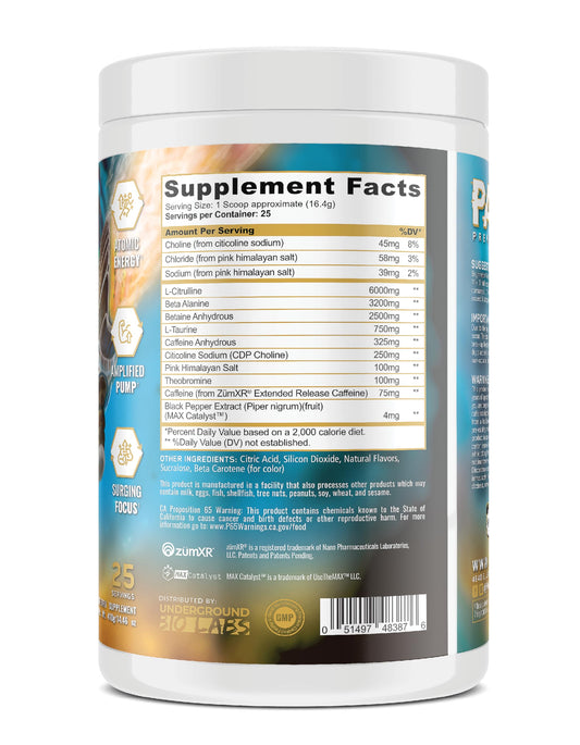 Underground Bio Labs Pando Pre-Workout berry lime can delivers clean, lasting power for training