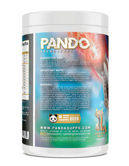 Underground Bio Labs Pando Pre-Workout reactor sour scoop shows active ingredients for endurance